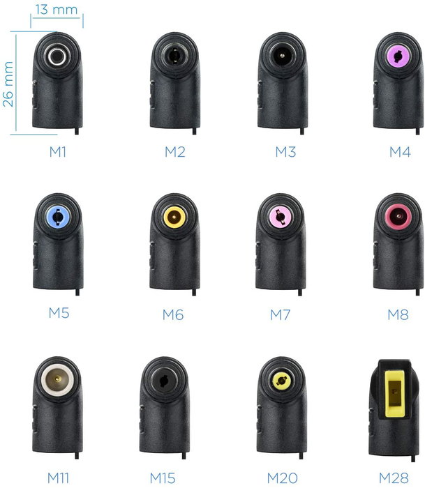 TooQ Cargador Automático Universal para Portátil TQLC-90BS02AT - 90W, 12 Conectores DC, 2 Puertos USB, Voltaje 12-20V